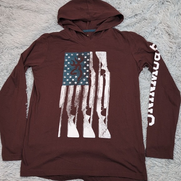 Browning Sweatshirt Womens M Brown Hoodie Graphic Lightweight Comfort - Picture 1 of 10